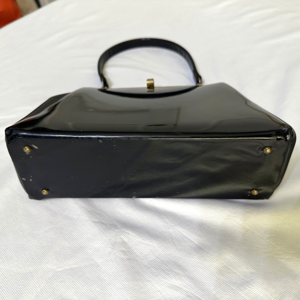 Vintage Theodor California Patent Leather Handbag Top Handle Purse 60s 70s USA - Picture 7 of 11